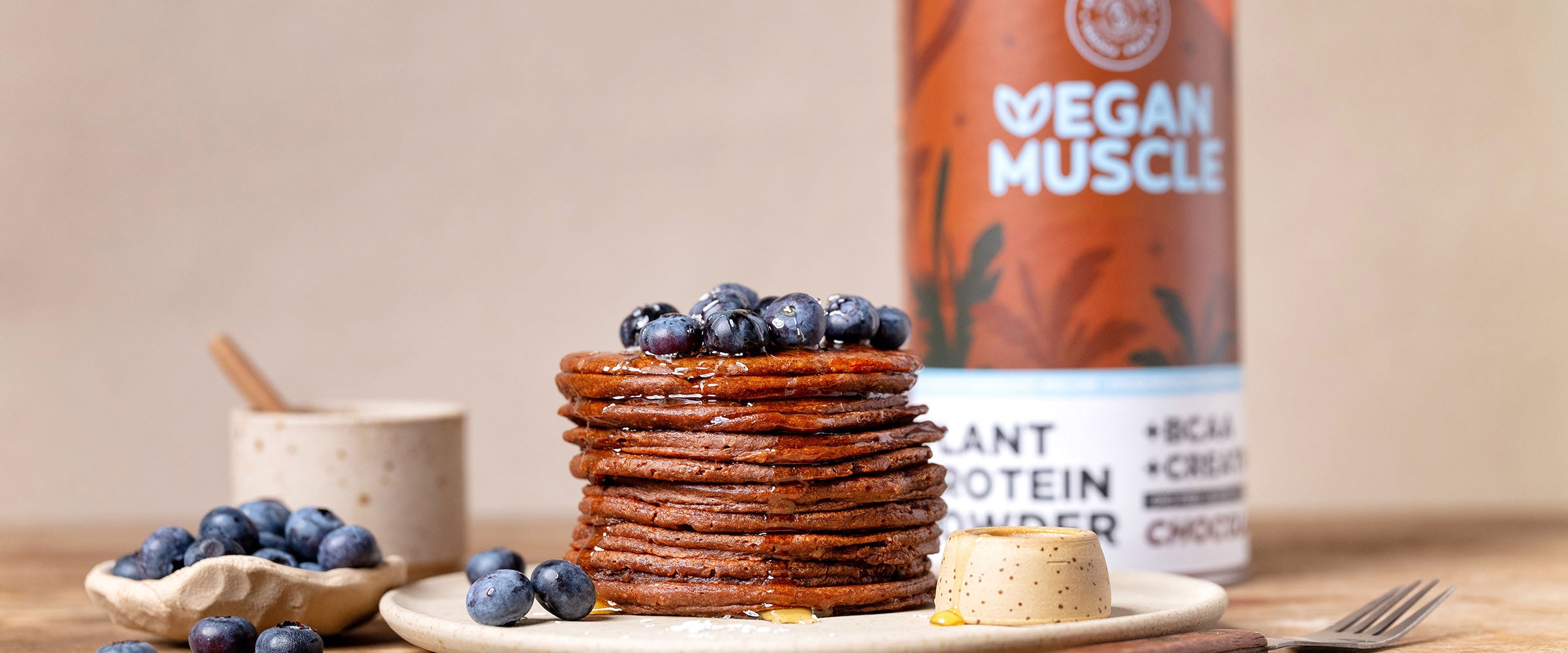 Fluffige Protein Pancakes mit Banane & Kakao