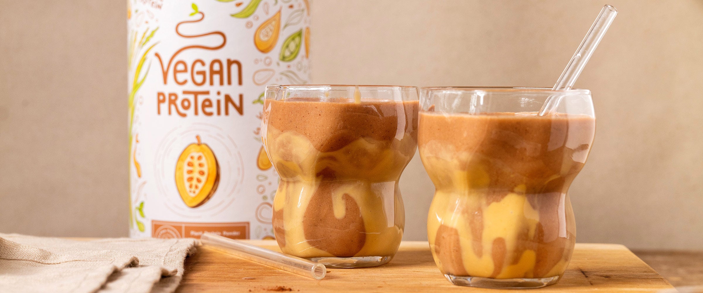 Schoko-Protein-Smoothie mit Erdnussbutter