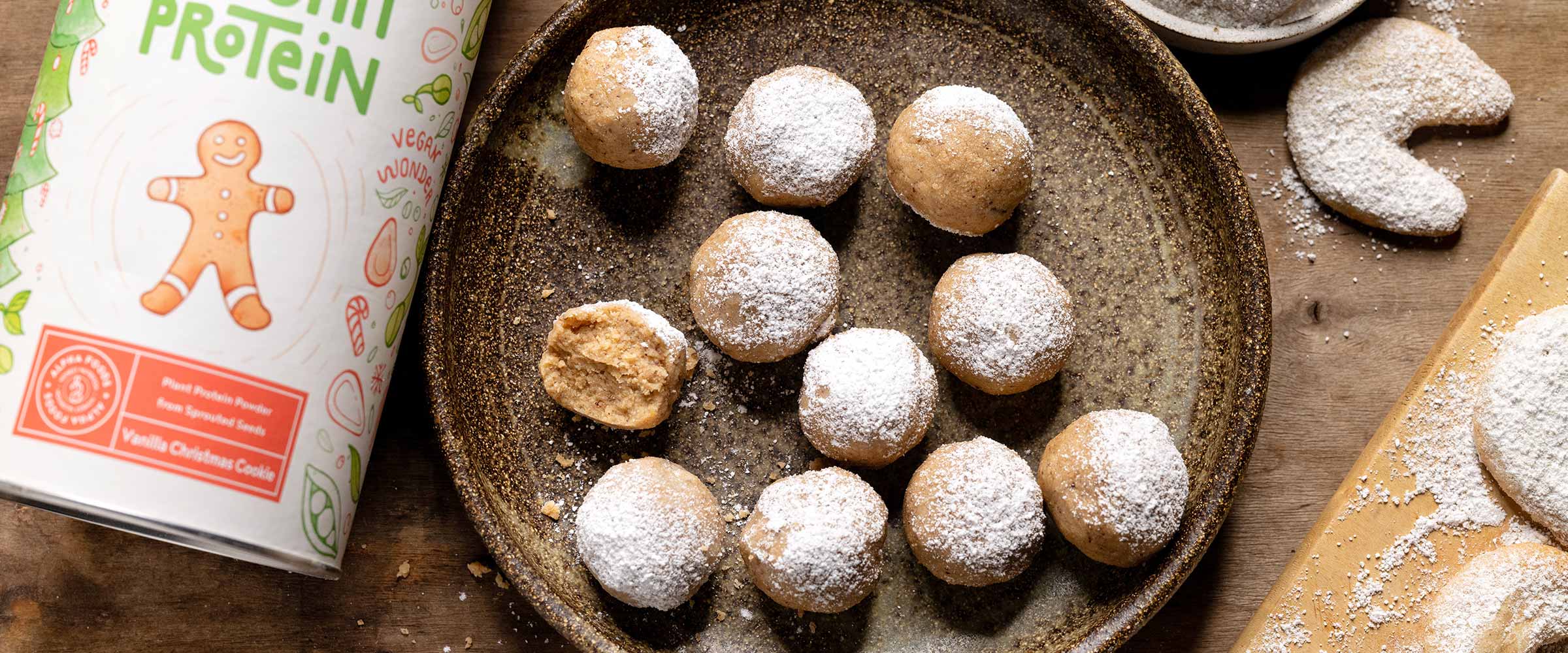 Raw Vegan Protein Bites Vanille Kipferl
