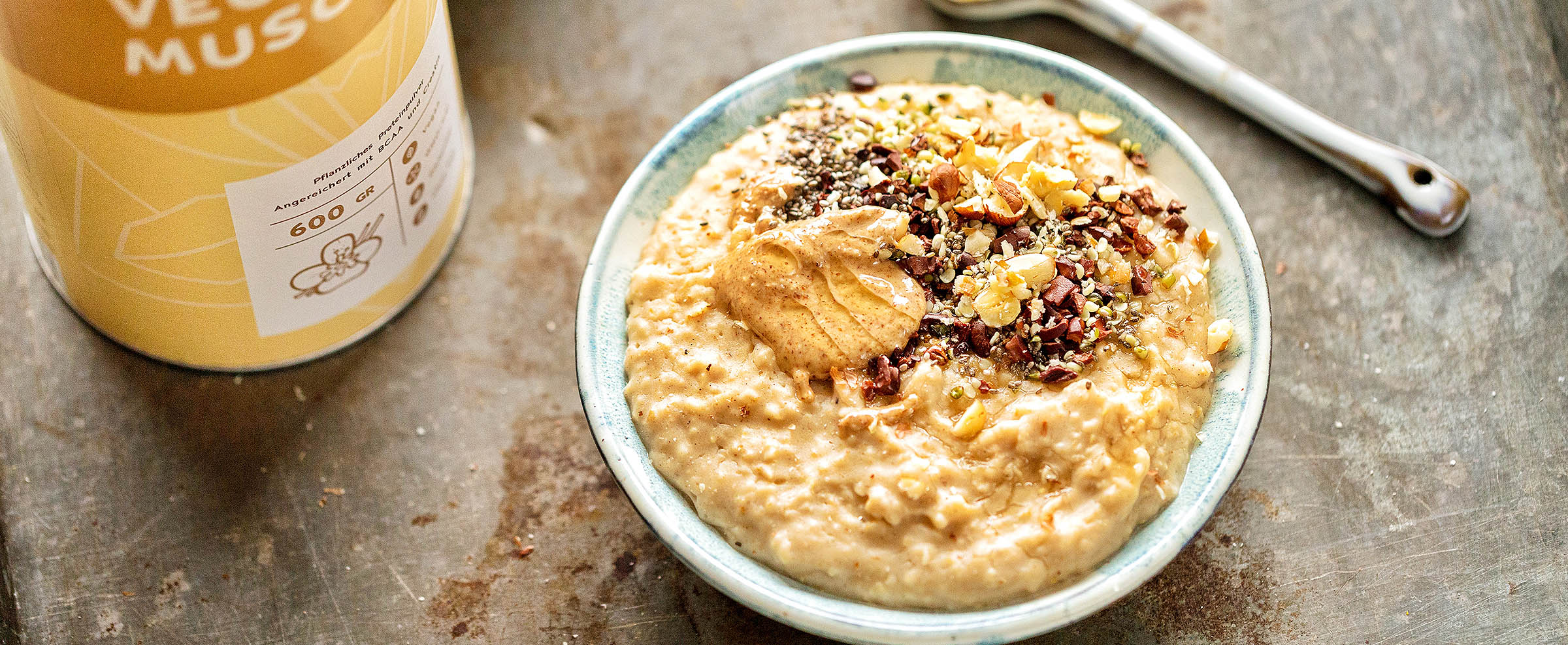 Vegan Muscle Protein-Pudding-Porridge mit Vanille