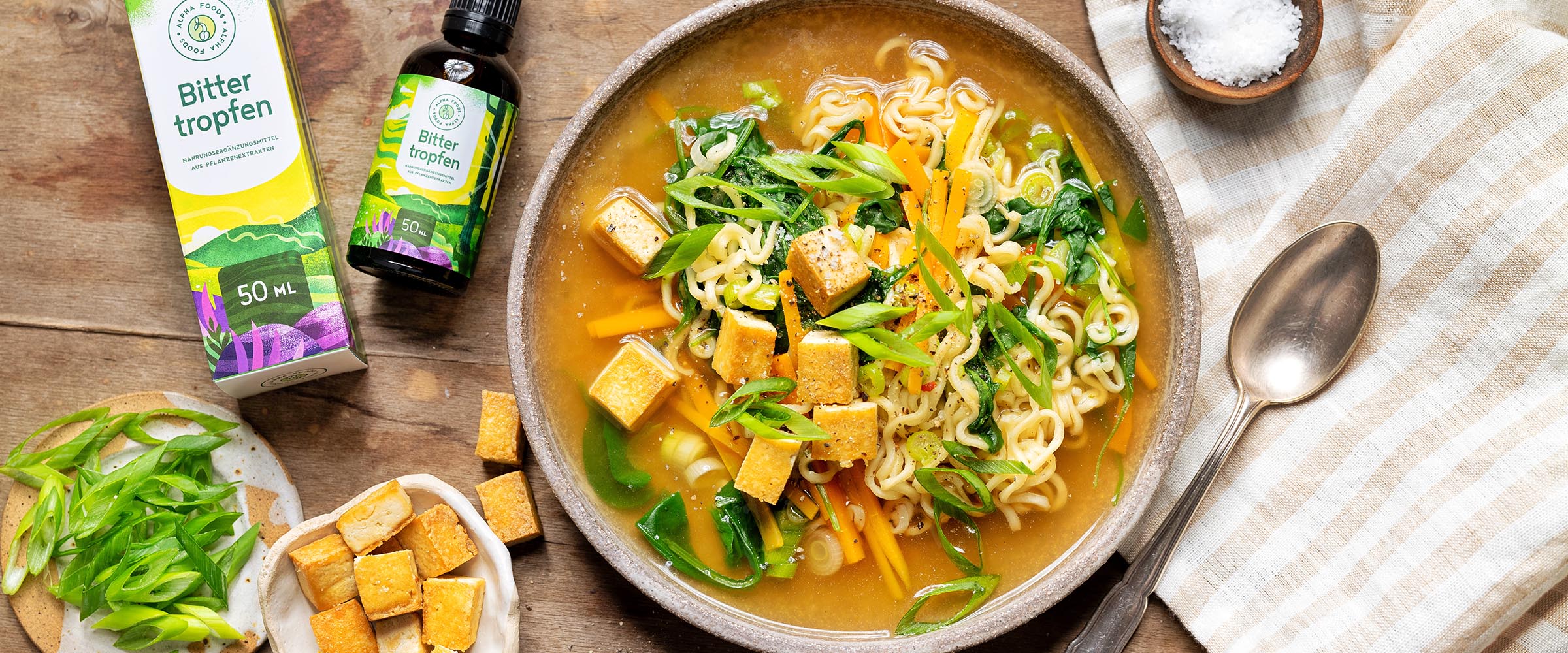 Vegane Asia Ramen mit Bitterstoffen
