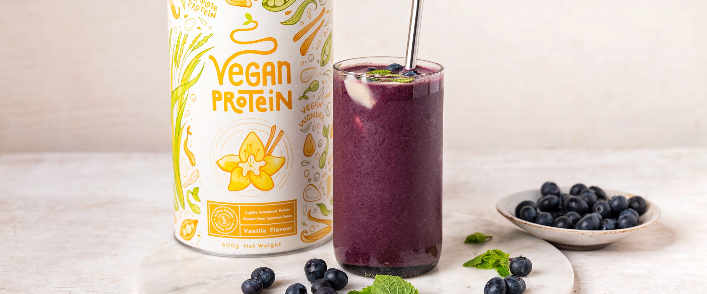 Heidelbeer-Vanille Protein Smoothie