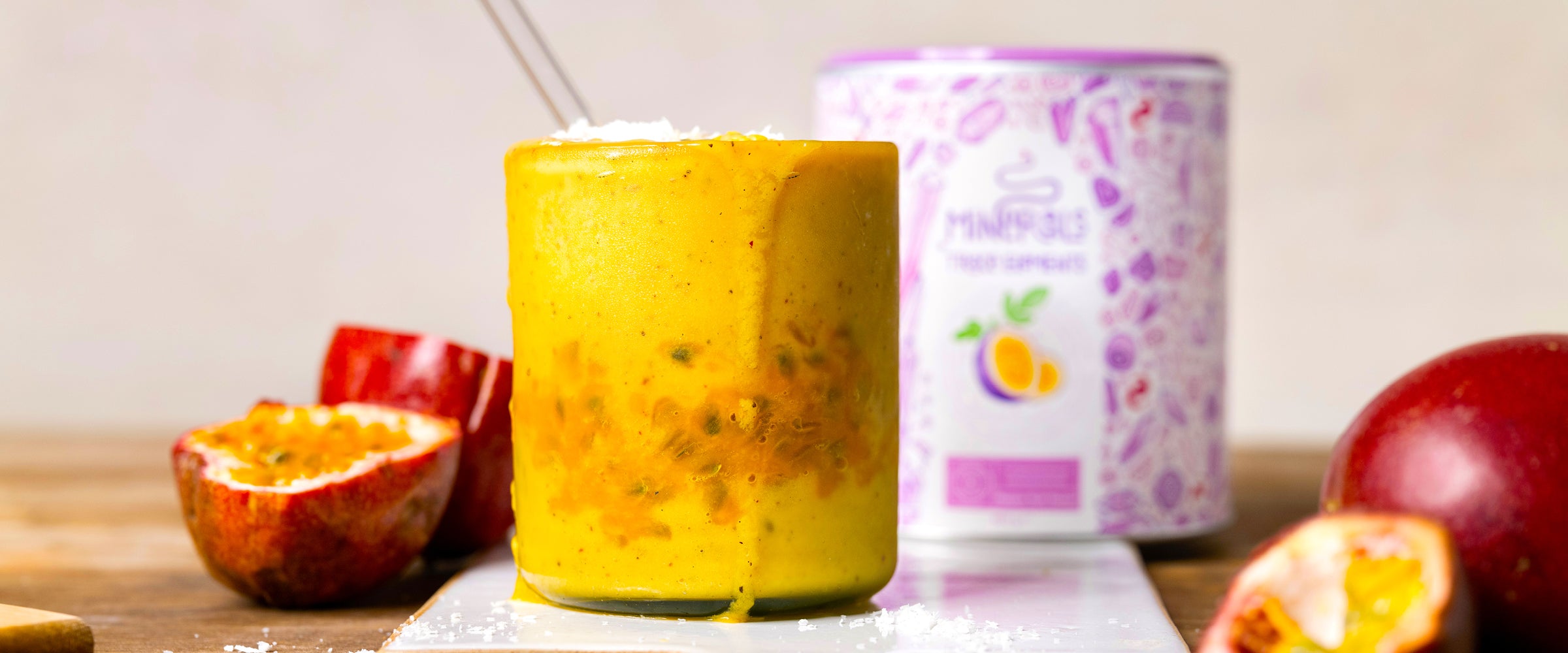 Passionsfrucht-Maca Smoothie mit wertvollen Mineralien
