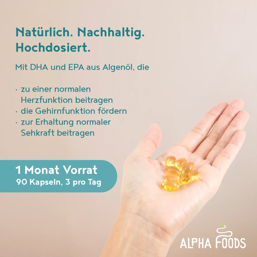 Vegan Omega 3 - Gelkapseln mit Algenöl
