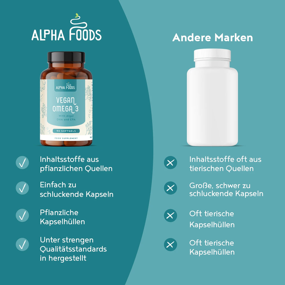 Vegan Omega 3 - Gelkapseln mit Algenöl