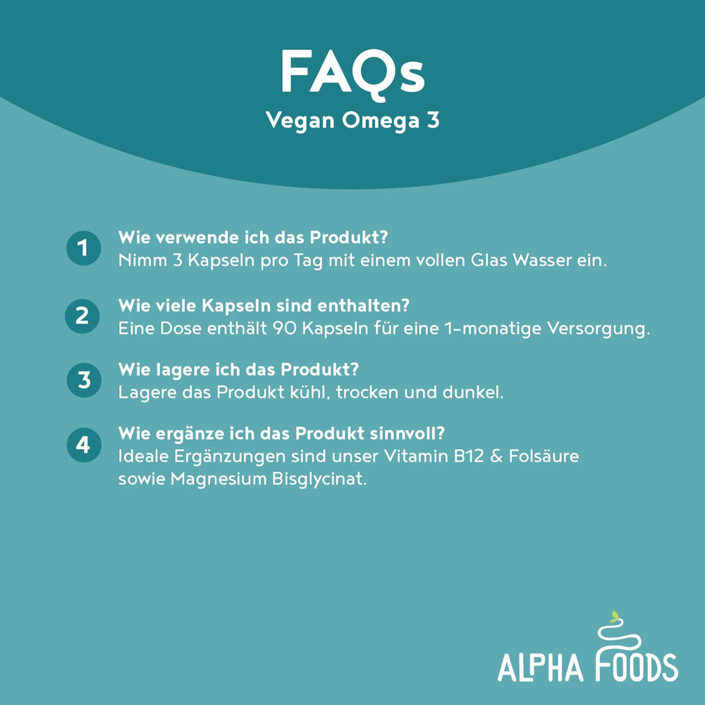 Vegan Omega 3 - Gelkapseln mit Algenöl
