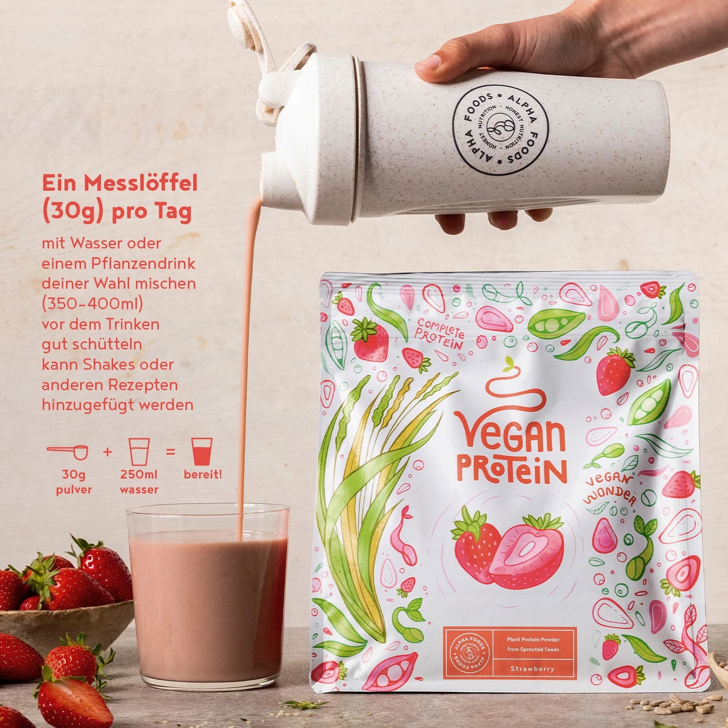 Vegan Protein - Erdbeere
