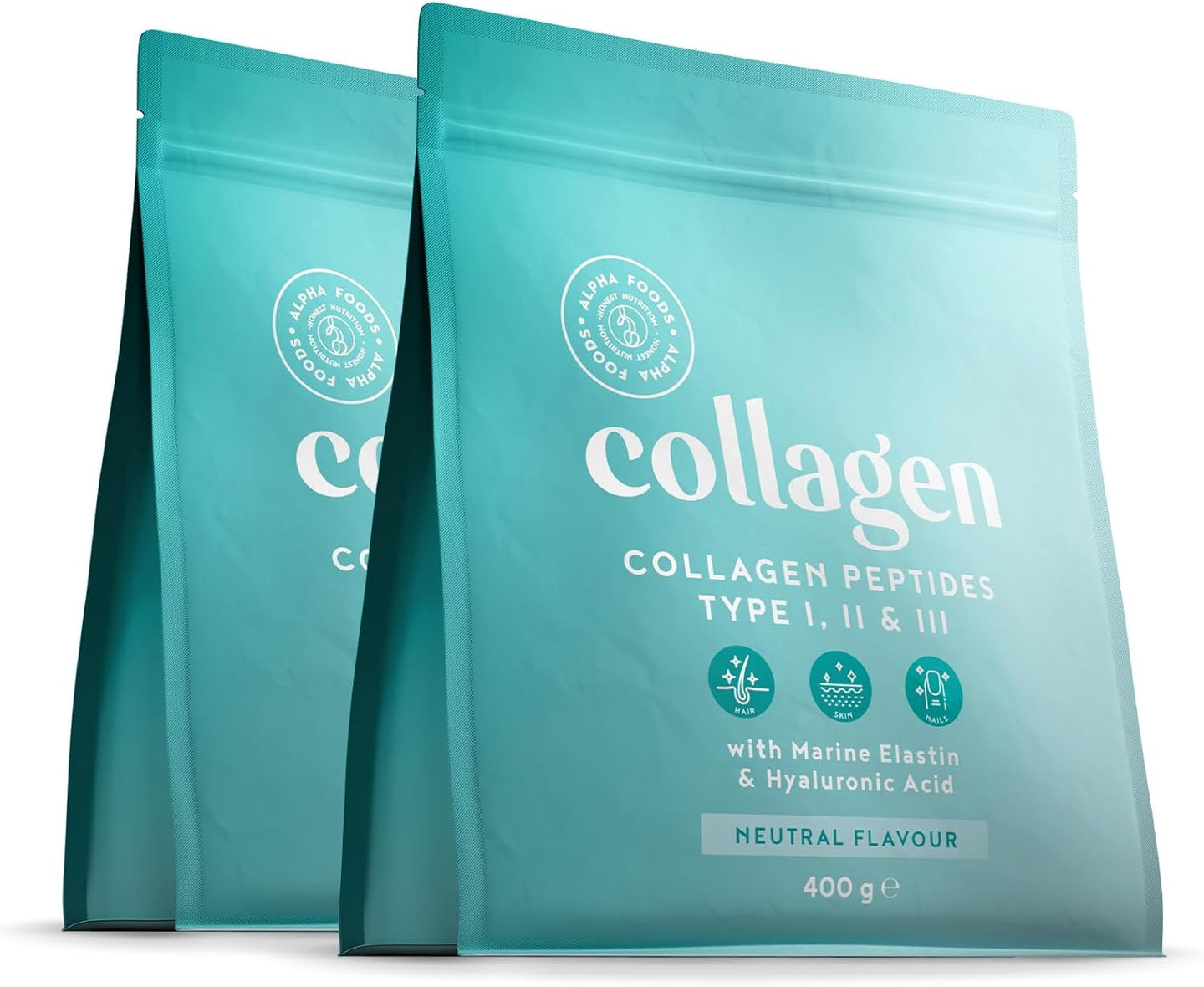 Collagen mit Elastin & Hyaluronsäure 2x400Gr Duo pack