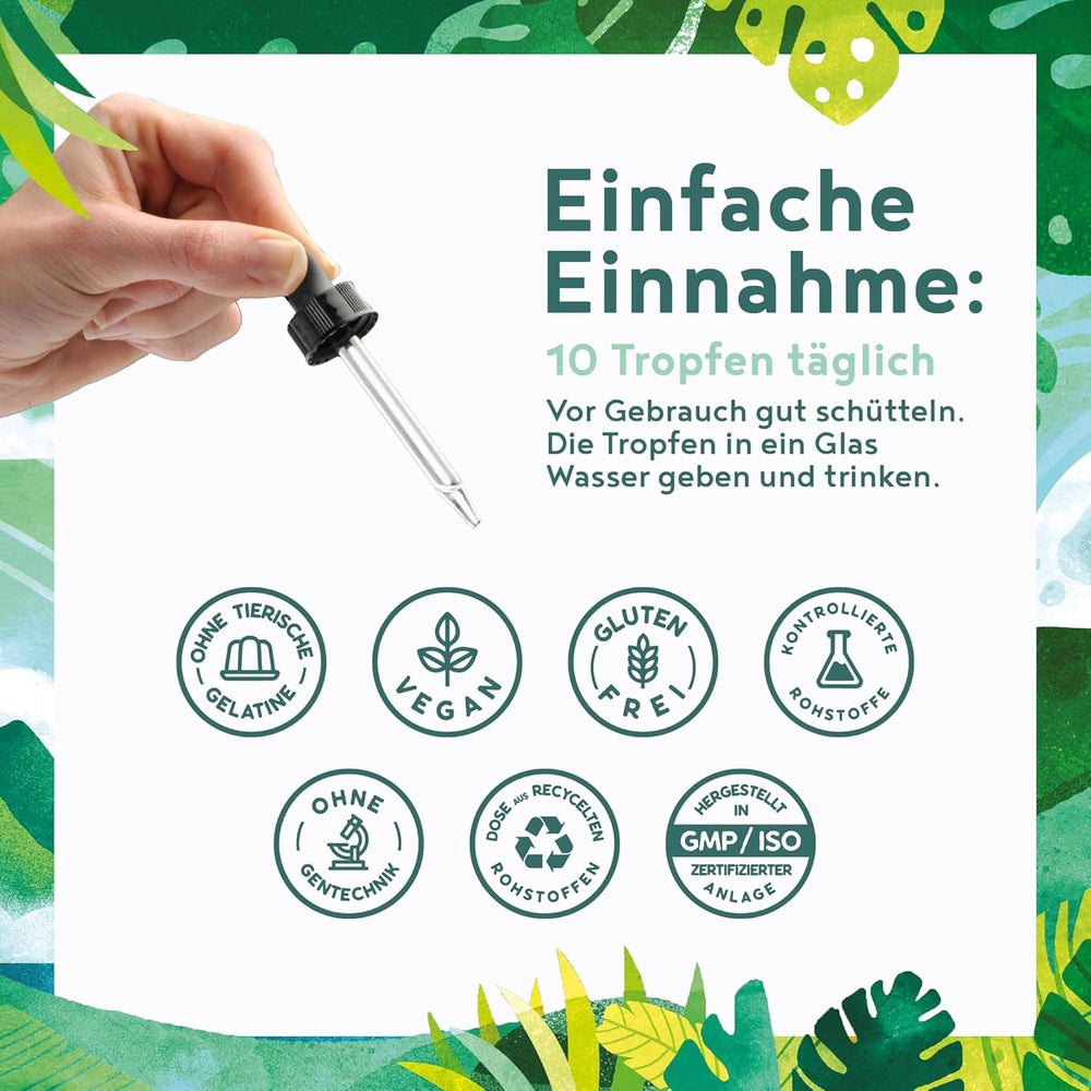 Chlorophyll Tropfen Flüssiges Chlorophyll aus Weizengras, Alfalfa und Chlorella