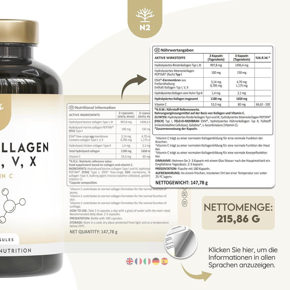 Multi Collagen 180 Kapseln