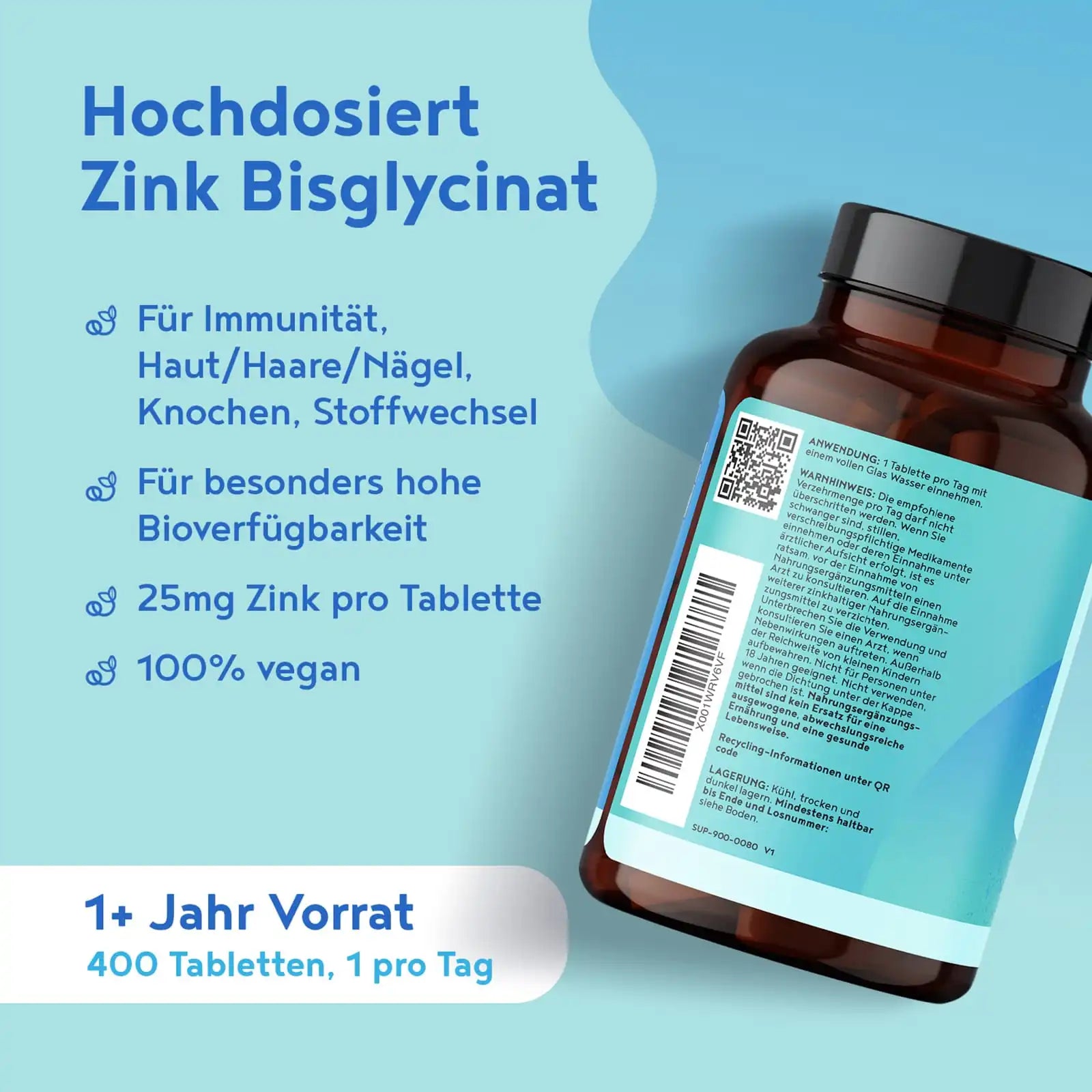 A+ Two - Zink Tabletten - Zink Bisglycinat 25 mg