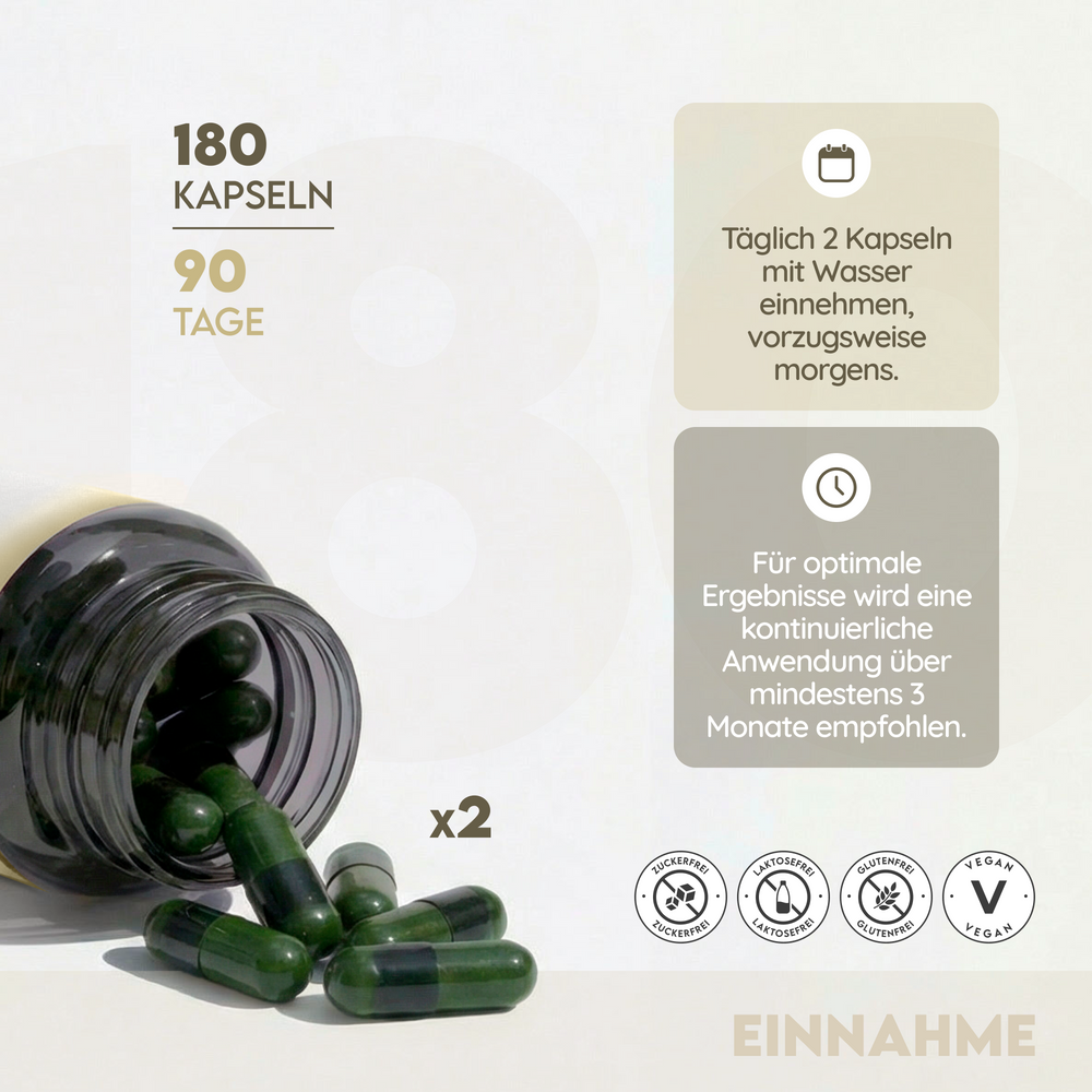 Ashwagandha KSM-66 + Magnesium. 7500 mg Extrakt. 180 Kapseln
