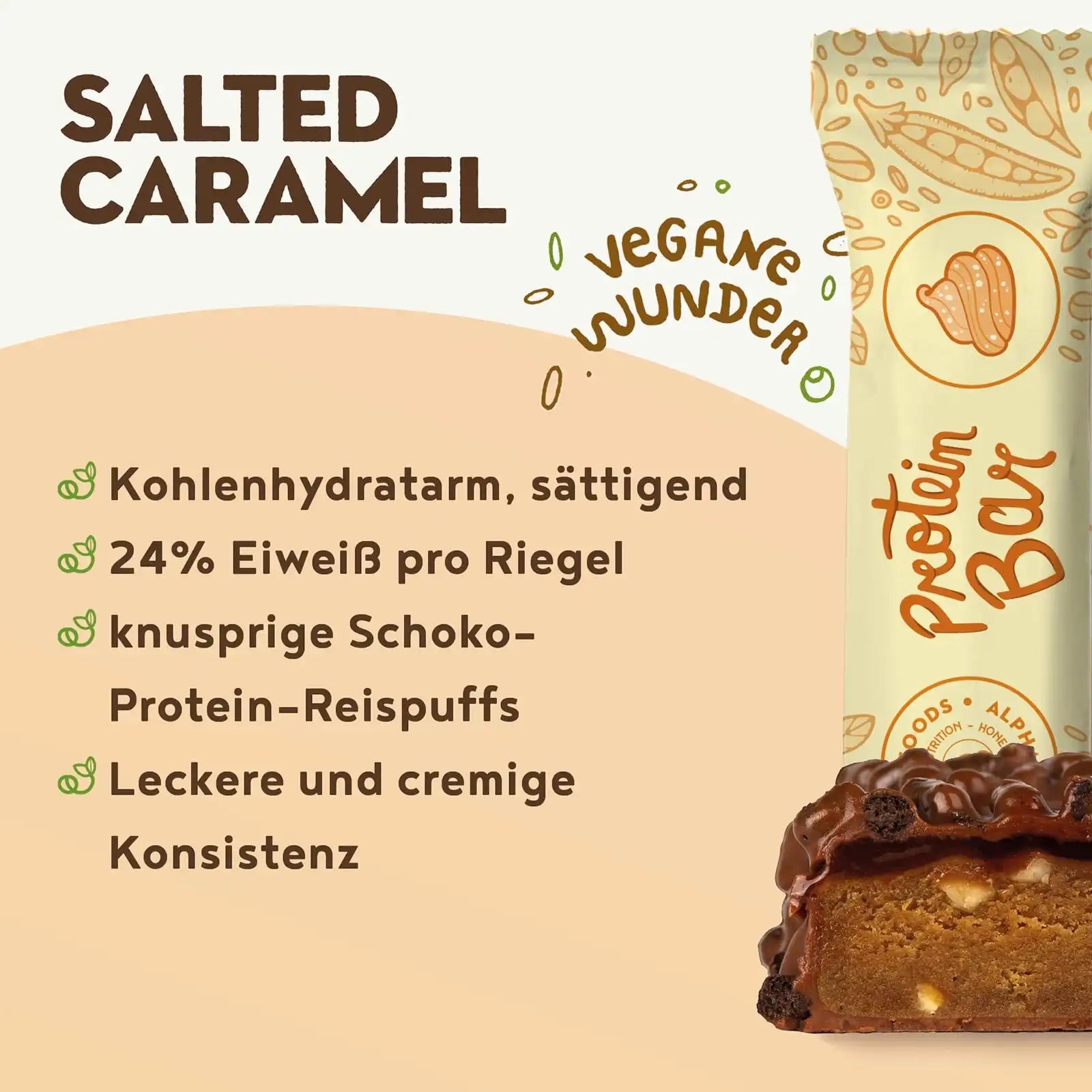 A+ One - Vegane Proteinriegel - Salted Caramel