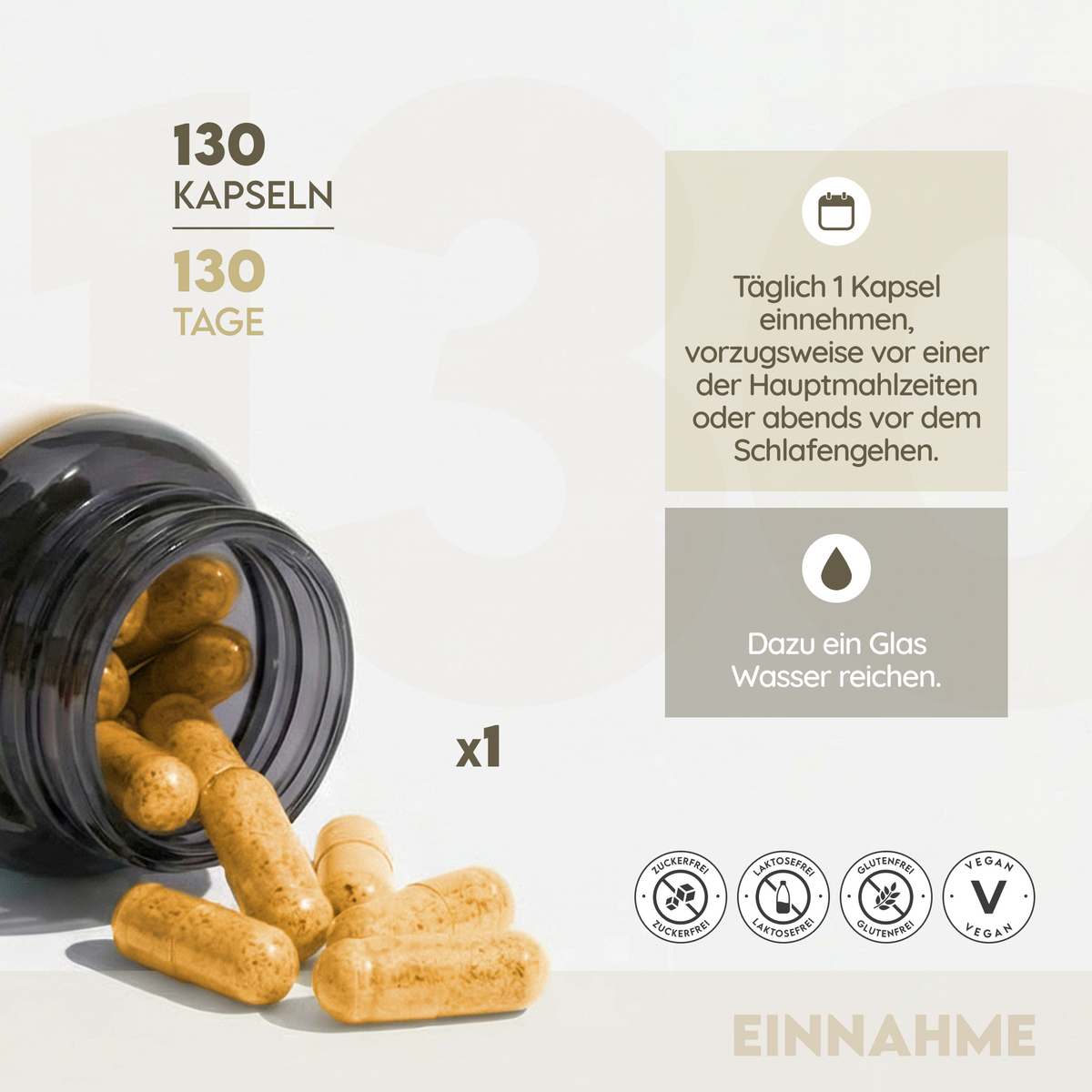 Kurkuma 95% mit Kulturen Komplex und Bioperine. 130 Kapseln