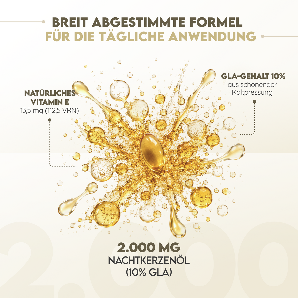Nachtkerzenöl Kaltgepresst 2000mg. 200 Softgel