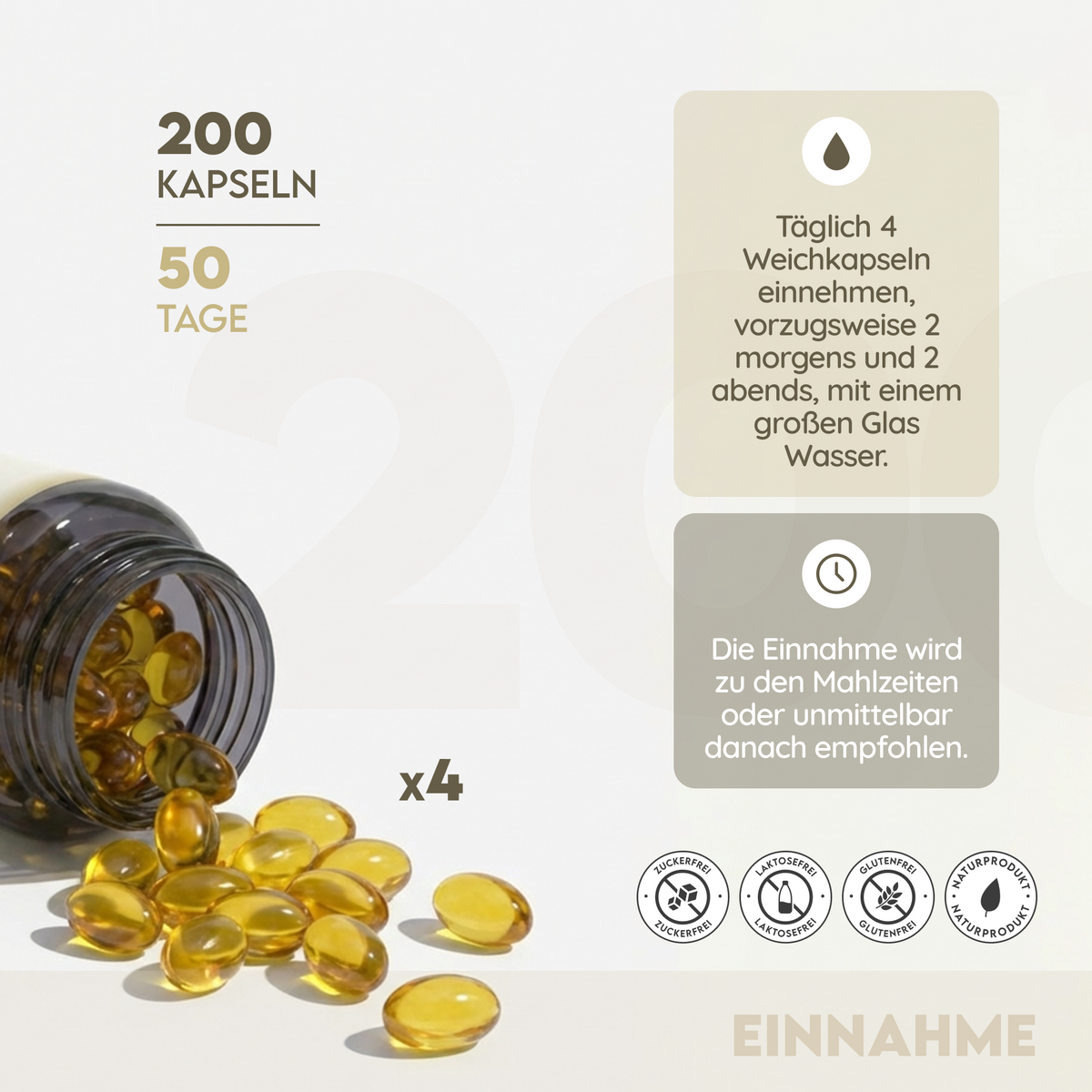 Nachtkerzenöl Kaltgepresst 2000mg. 200 Softgel