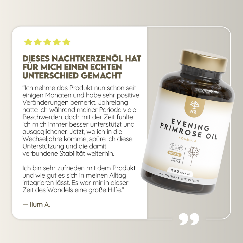Nachtkerzenöl Kaltgepresst 2000mg. 200 Softgel