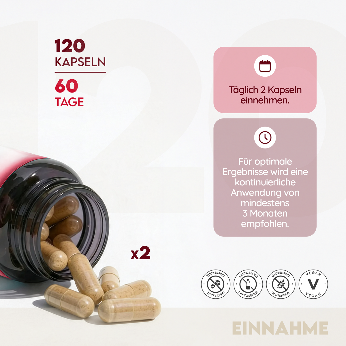 Maca 1500mg mit L-Arginin, Vitamin C, Ginseng - 120 Kapseln