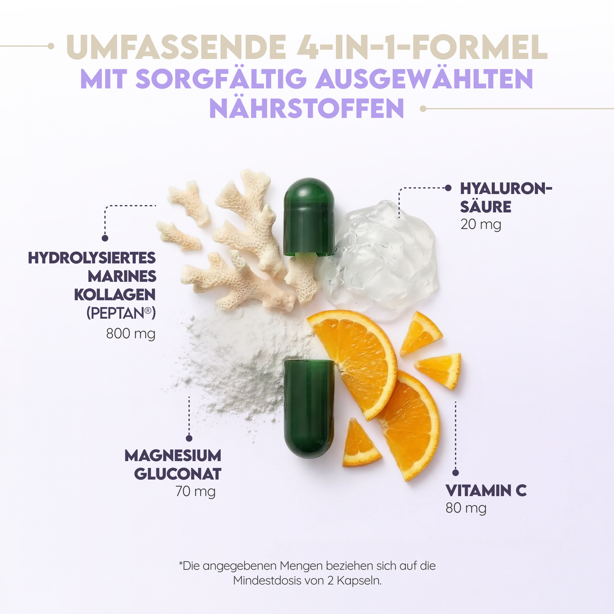 Marine Collagen mit Hyaluron und Magnesium 150 Kapseln