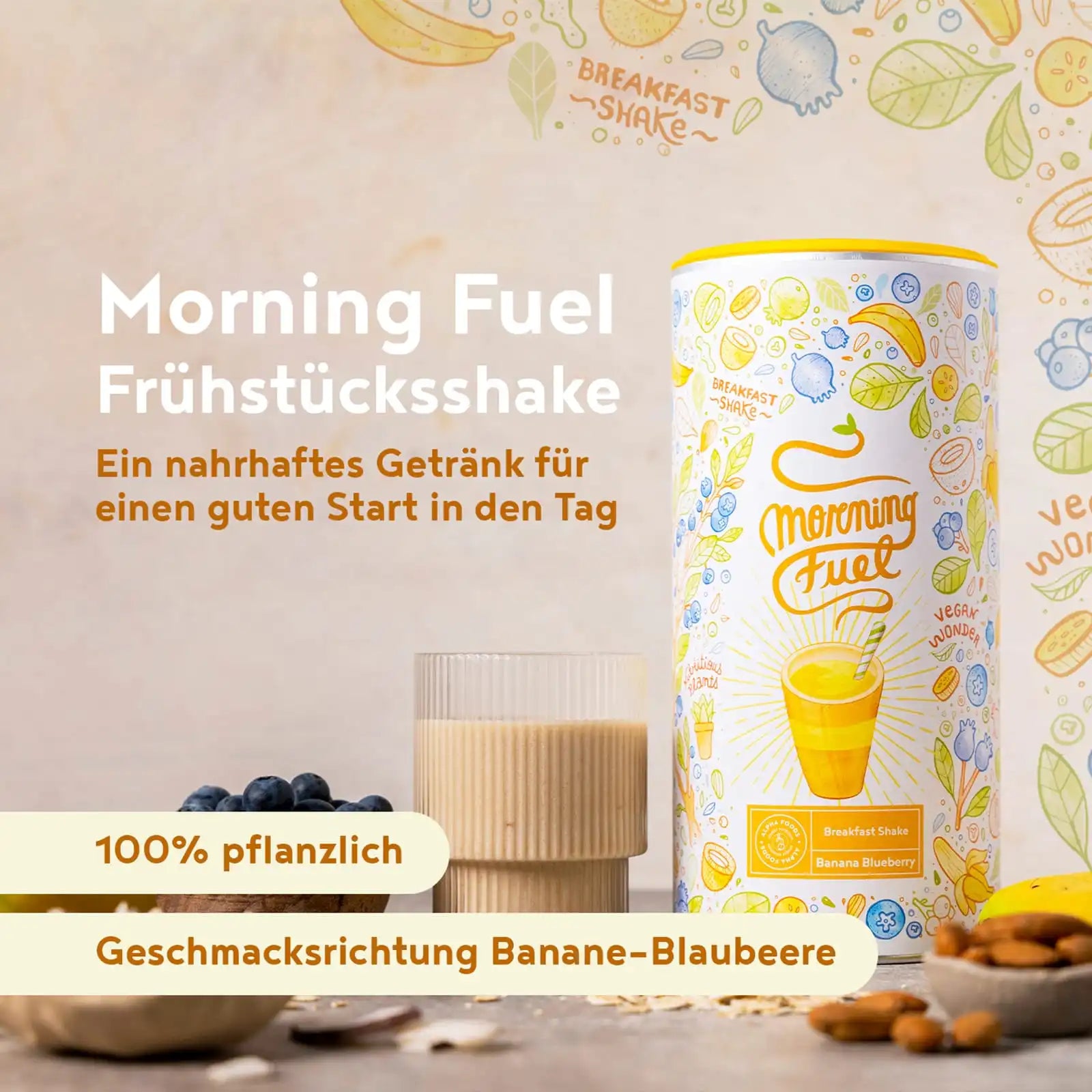 A+ One - Morning Fuel Breakfast Shake - Banane Heidelbeere