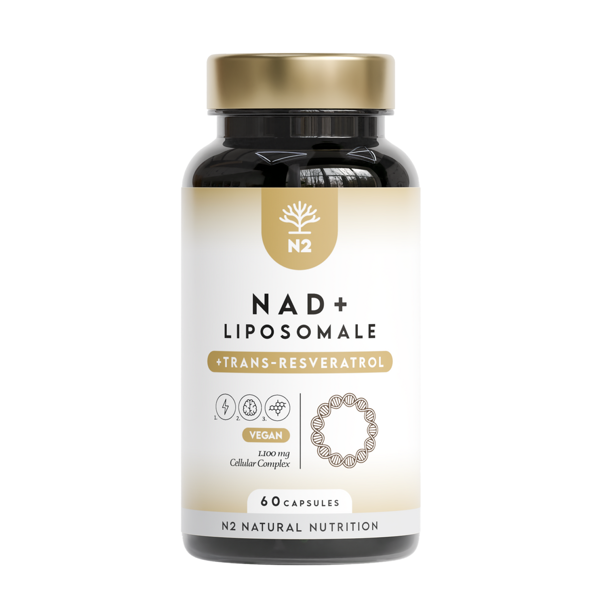 NAD Plus Resveratrol 1100mg. Liposomal formel. 60 Kapseln