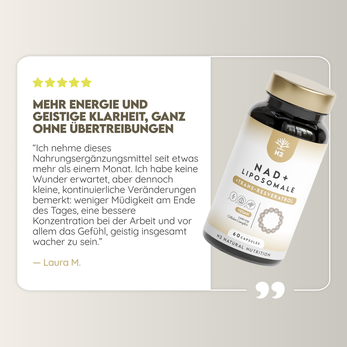 NAD Plus Resveratrol 1100mg. Liposomal formel. 60 Kapseln