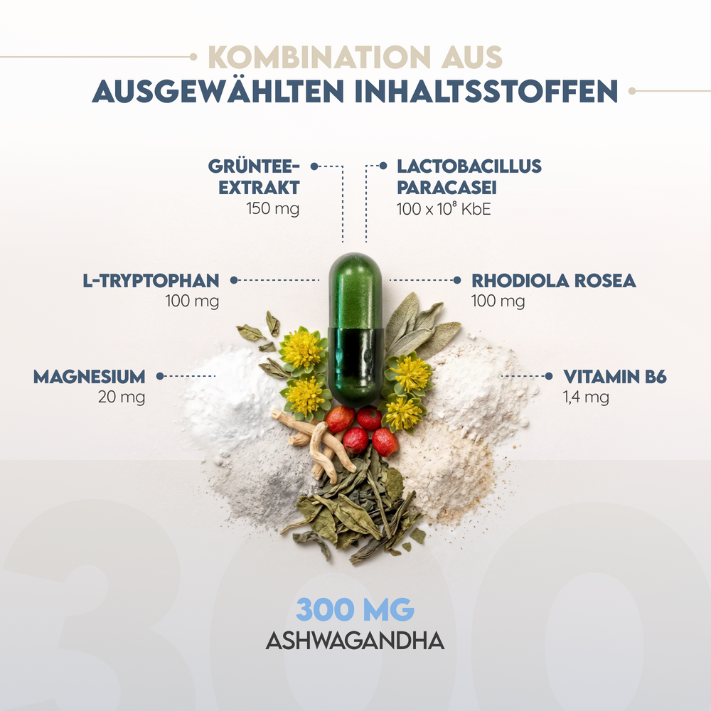 Zen Biotics - Ashwagandha mit Tryptophan un Magnesium. 60 Kapseln