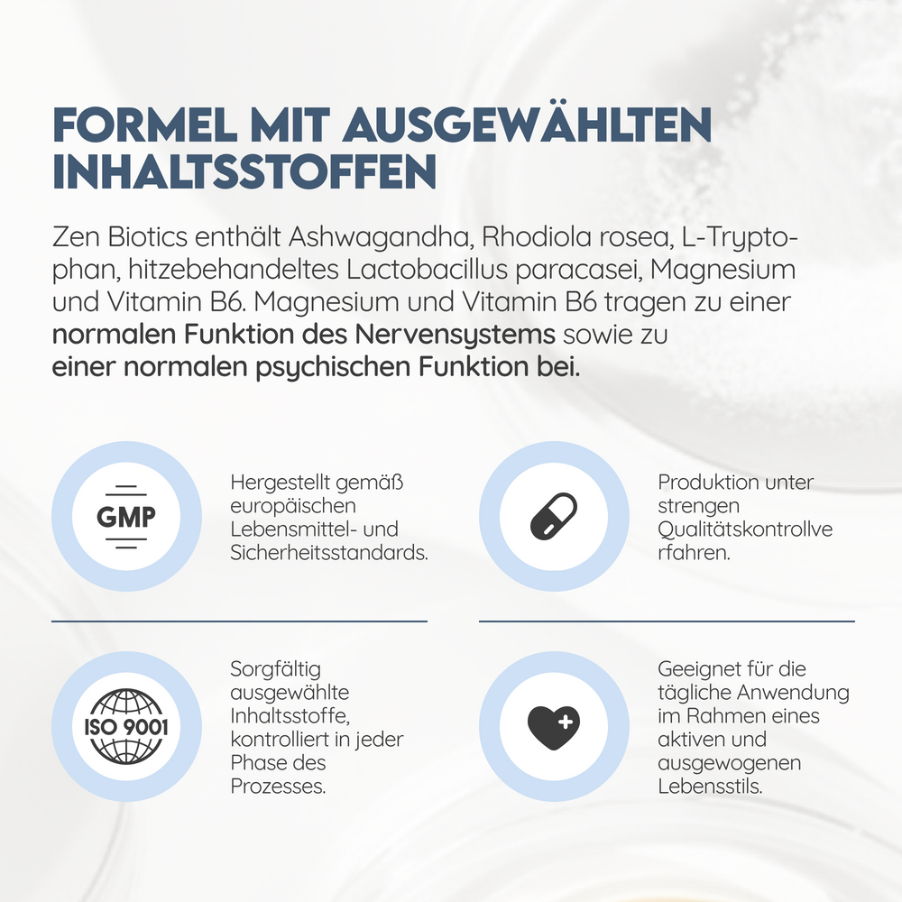 Zen Biotics - Ashwagandha mit Tryptophan un Magnesium. 60 Kapseln