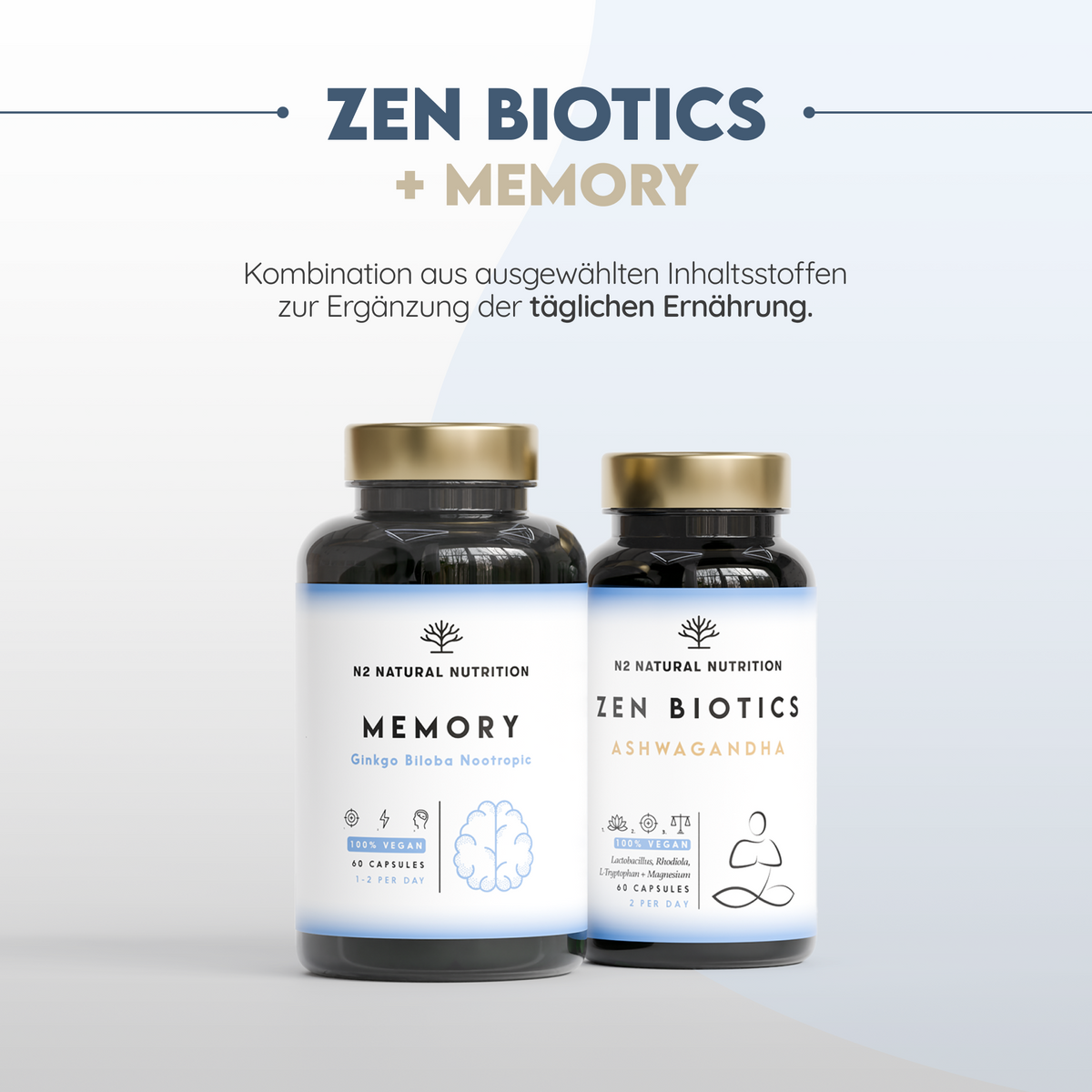 Zen Biotics - Ashwagandha mit Tryptophan un Magnesium. 60 Kapseln